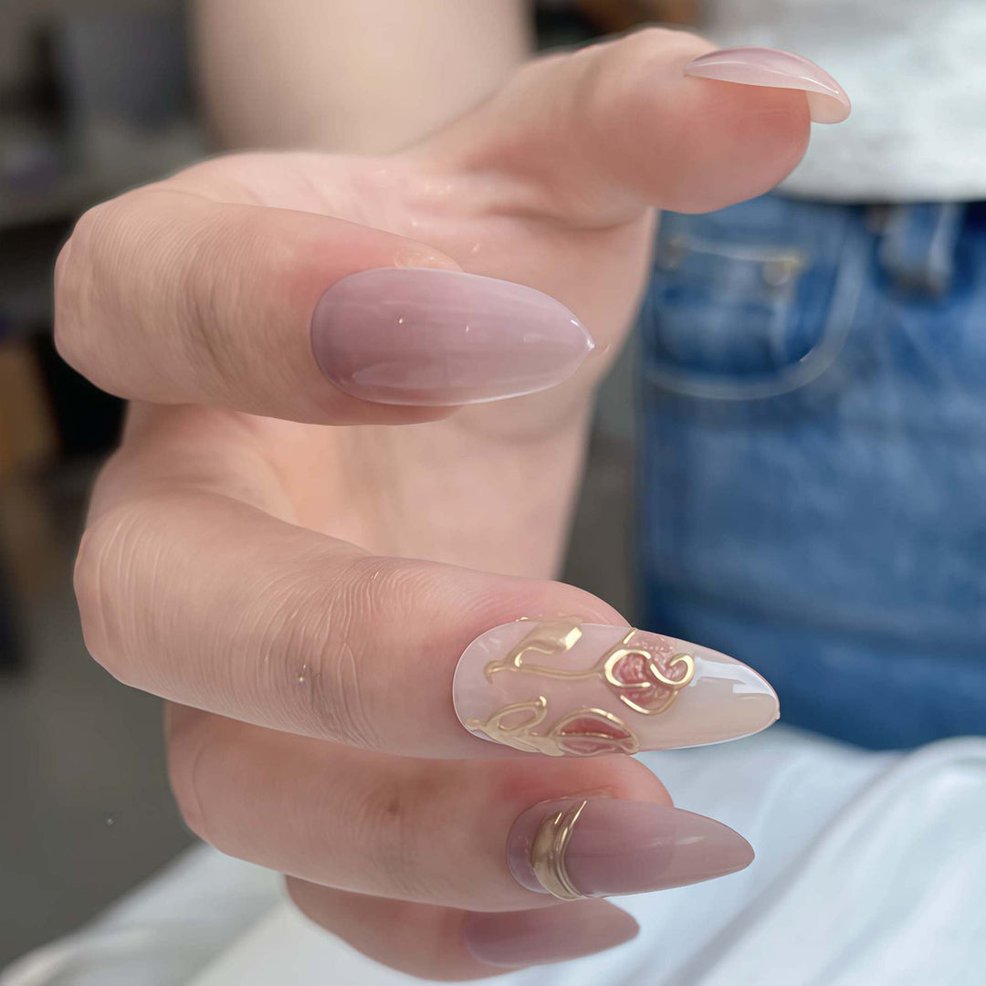 Floral Embellished Press-On Nail Set Kalsten