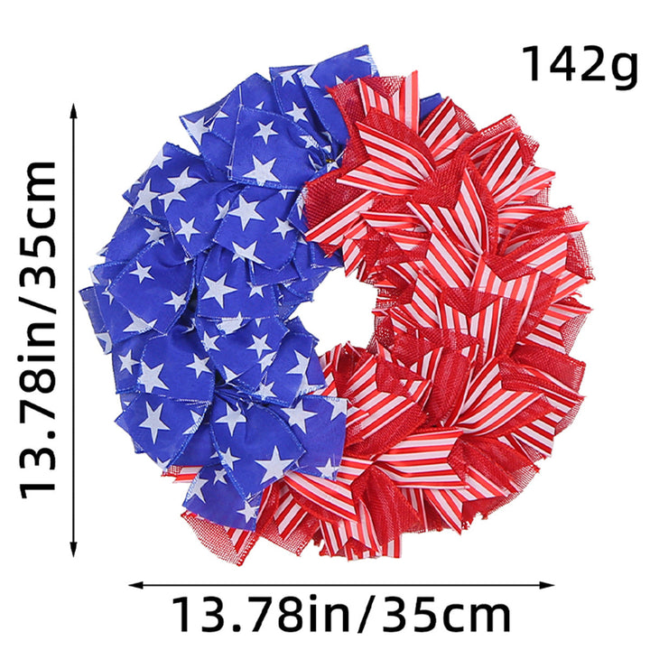 Unisex nan patriotic pom pom front door wreath with star embellishments Kalsten