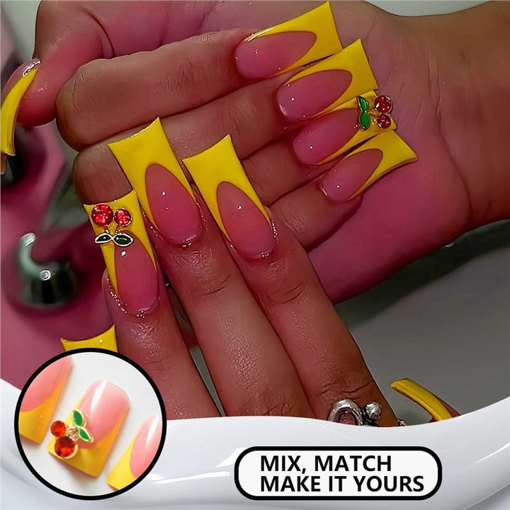 Chic Floral Accent Press-On Nails Kalsten