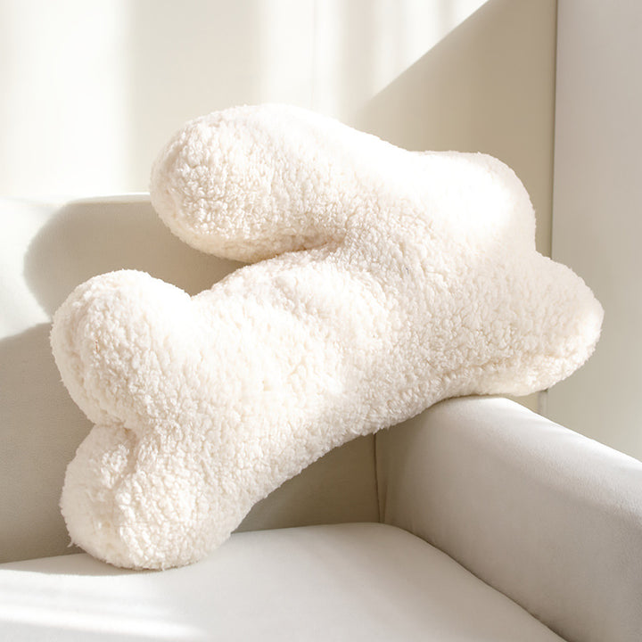 Padded seat cushion in flower shape with faux leather center piece and fluffy edge padding