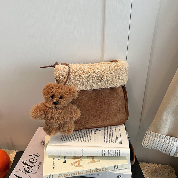 Chic Faux Fur Trim Crossbody Bag Kalsten