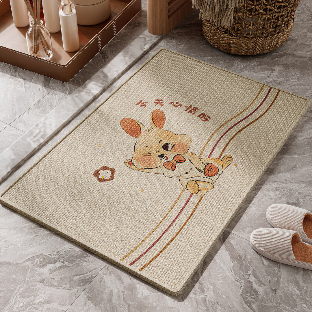 Cute Bear-Themed Bath Mat for Bathroom Floor