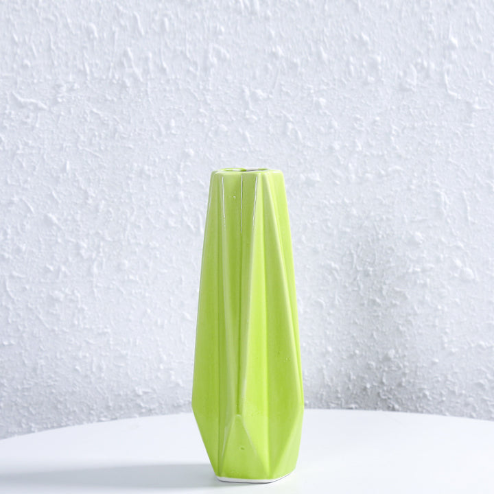 Geometric Faceted Ceramic Flower Vase Kalsten