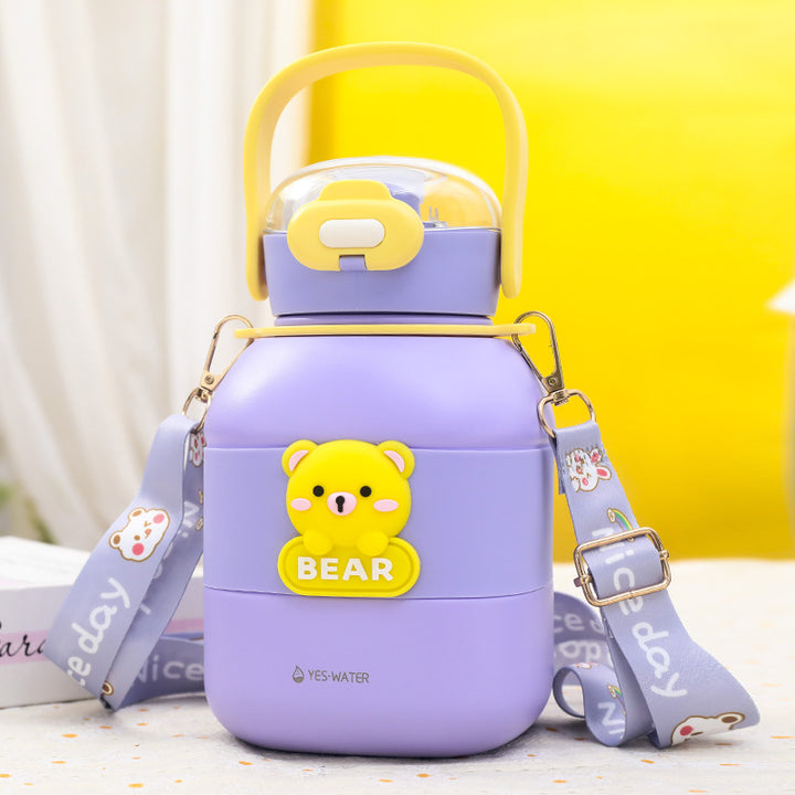 Women's insulated drinking bottle with practical carrying strap and cute bear motif Kalsten