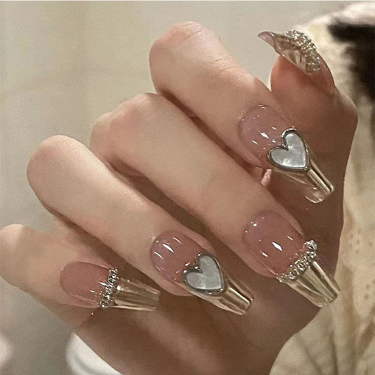 Heart-Shaped Glam Press-On Nail Set Kalsten
