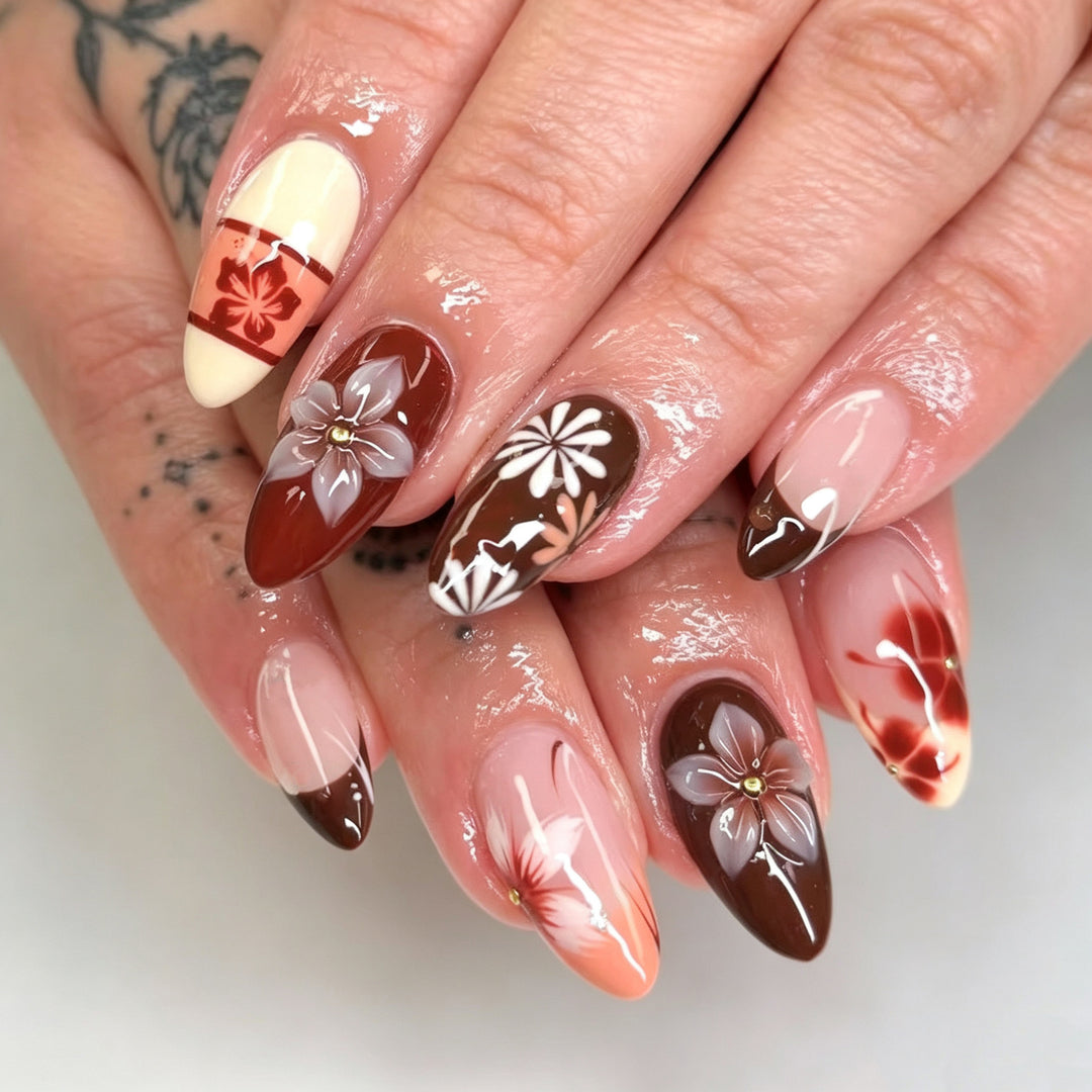 Botanical Floral Press-On Nail Set Kalsten