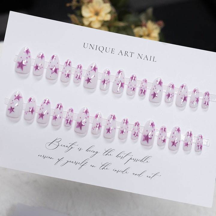 Stylish Star-Embellished Press-On Nails