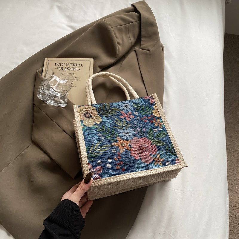 Floral Embellished Mini Tote Bag