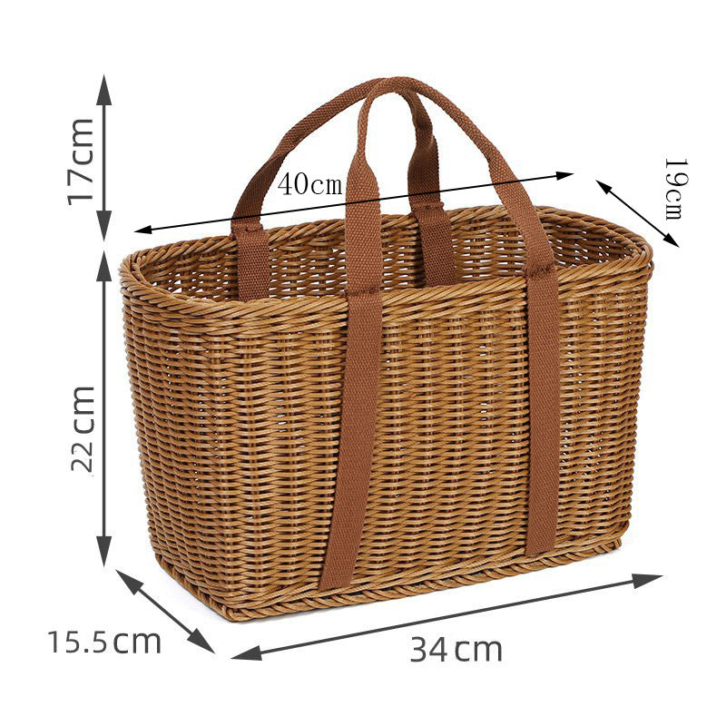 Handcrafted Rectangular Wicker Storage Basket Kalsten