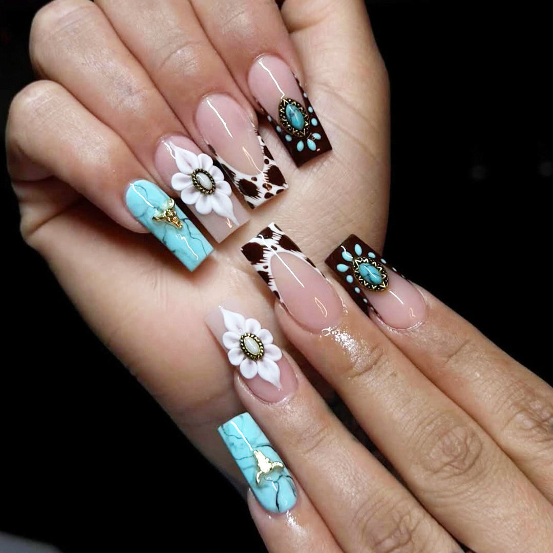 Bohemian Floral Nail Art Extensions Kalsten