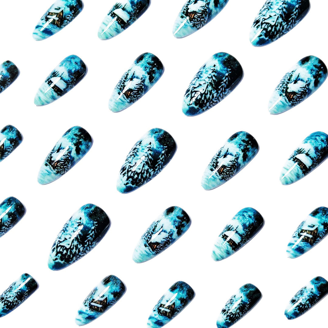 Artistic Winter Cabin Nail Art Kalsten