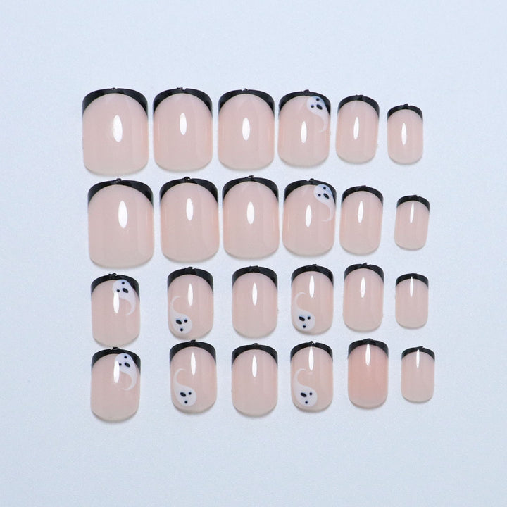 Artistic Ghost-Themed Press-On Nail Art Kalsten
