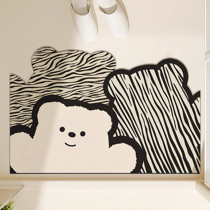 Cute Bear-Themed Welcome Mat for Home Entryway