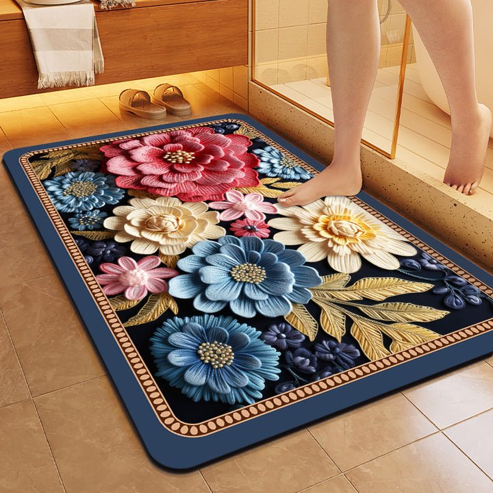 Floral Patterned Soft Bath Mat Kalsten
