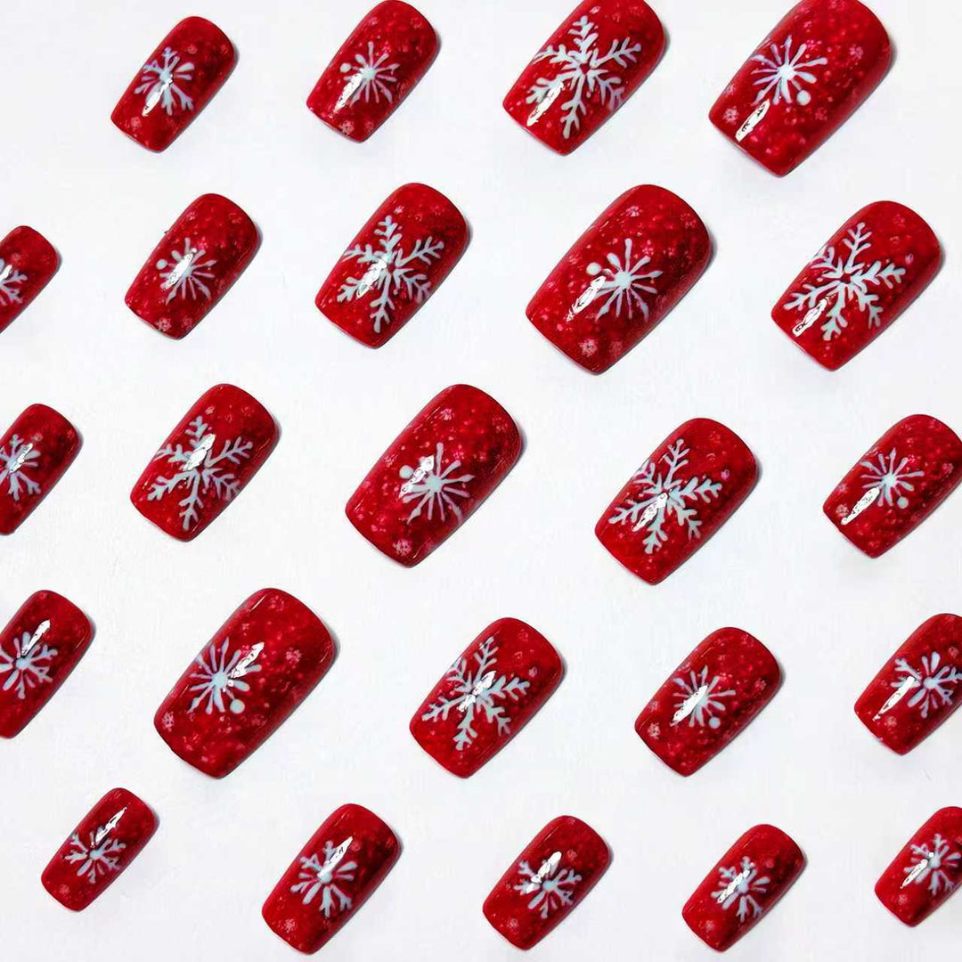 Snowflake Design Acrylic Nail Art Kalsten