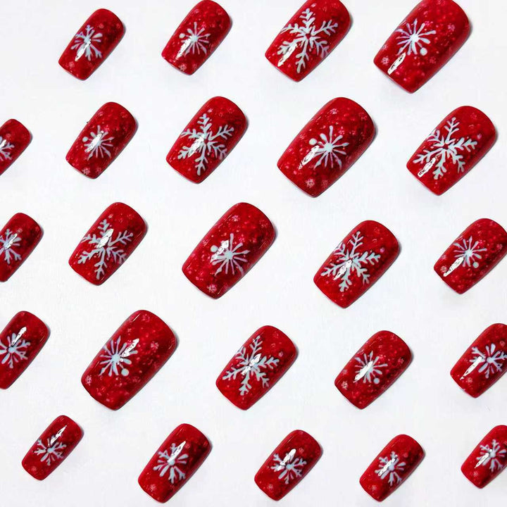 Snowflake Design Acrylic Nail Art Kalsten