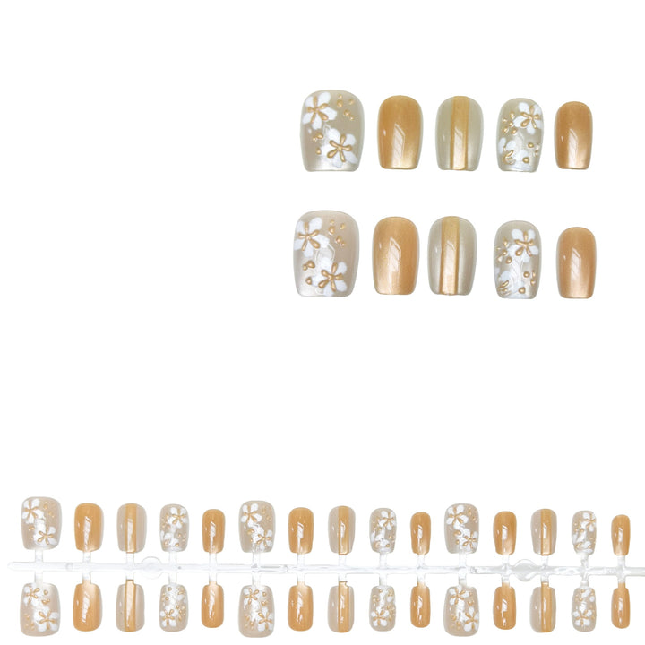 Decorative Floral Press-On Nails Set  1791646052