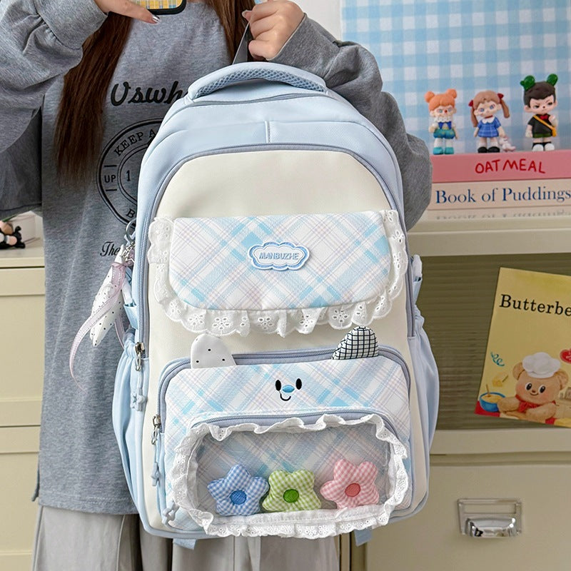 Stylish Multi-Pocket Backpack with Cute Decorative Accents Kalsten