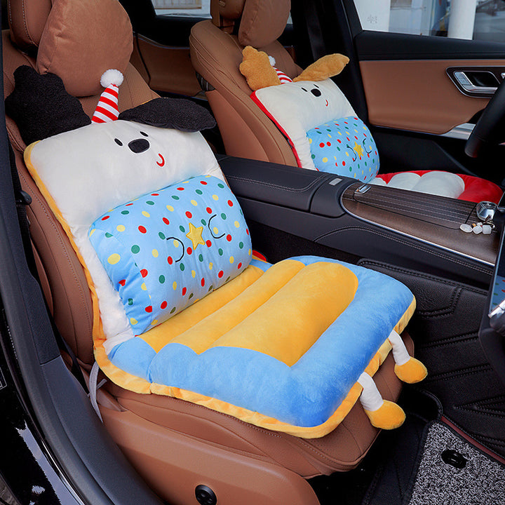 Padded seat cushion with high backrest for children and cute animal design