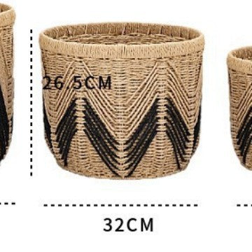 Decorative Woven Storage Basket with Geometric Pattern Kalsten