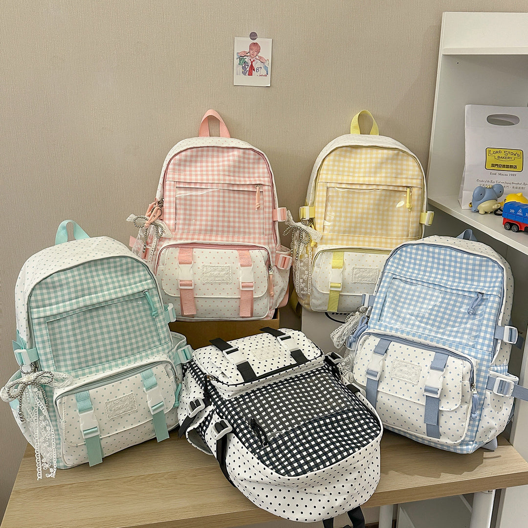 Charming Plaid Patterned Backpack Kalsten