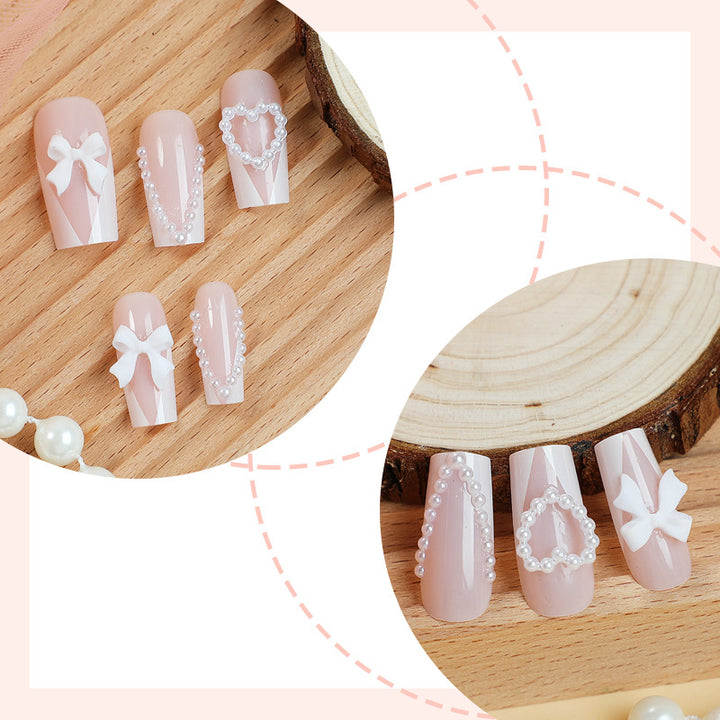 Decorative Press-On Nail Kit with Elegant Accents kalsten