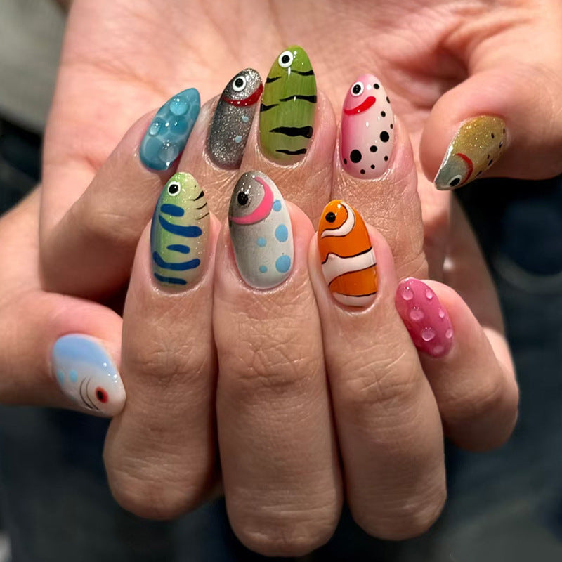 Artistic Marine Life Press-On Nail Art Kalsten