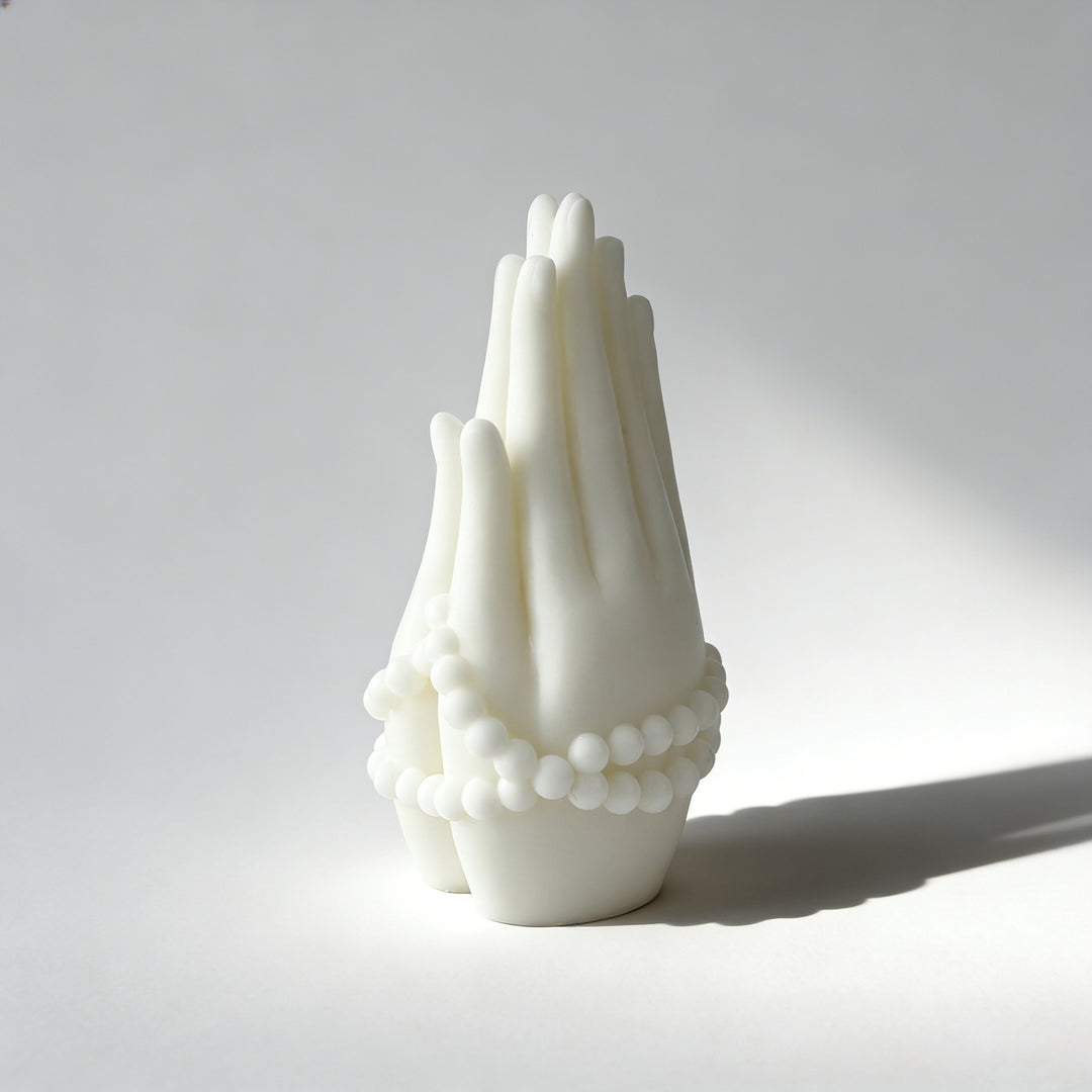 Sculpted Hands Decorative Candle