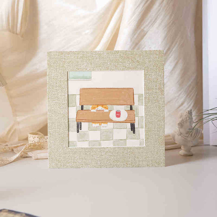 Artistic Cat Illustration Picture Frame for Home