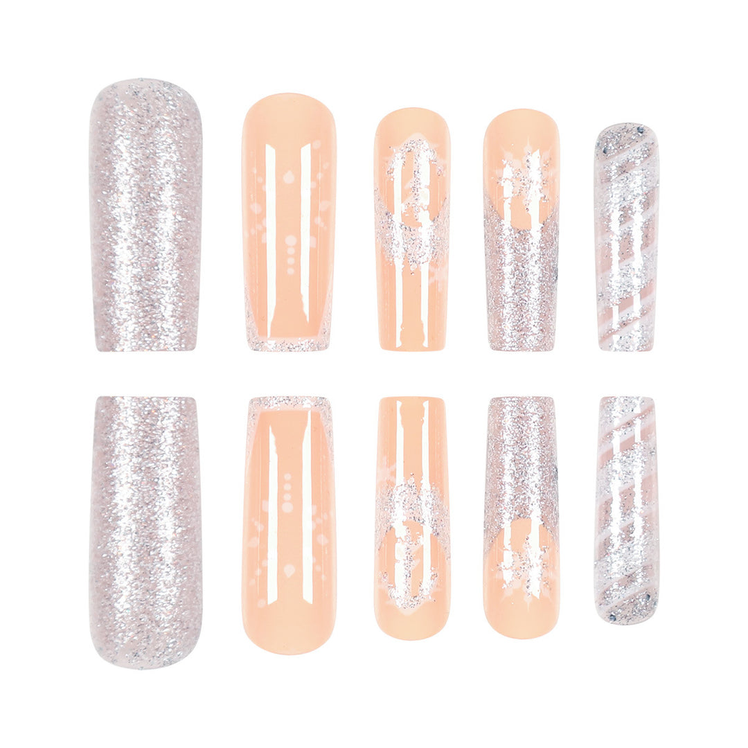 Elegant Long Press-On Nail Art Kalsten
