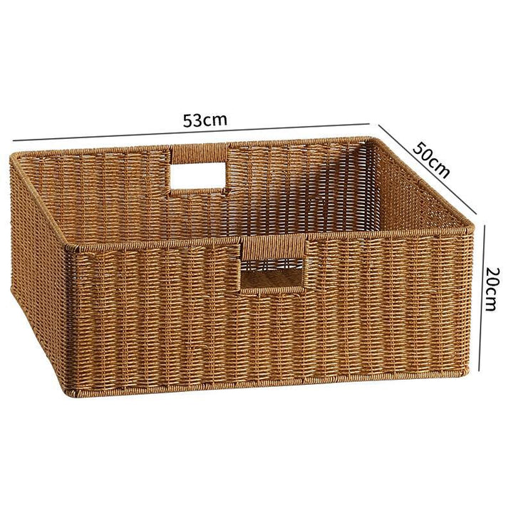 Handwoven Storage Basket with Cutout Handles Kalsten