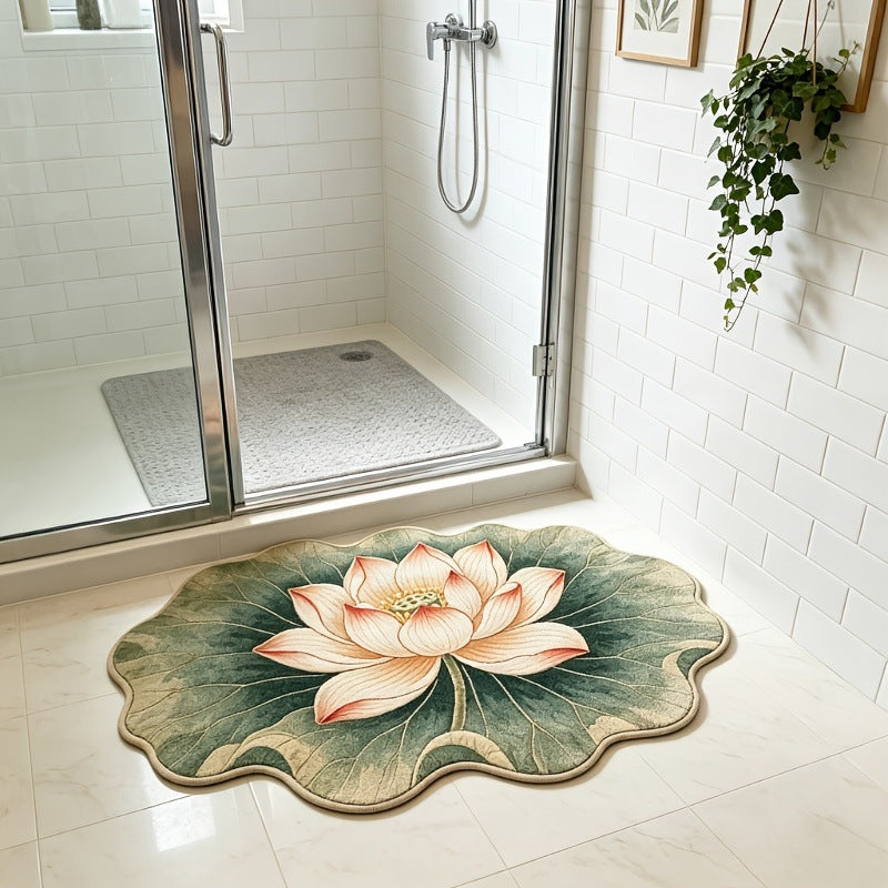 Plush Floral Bath Mat
