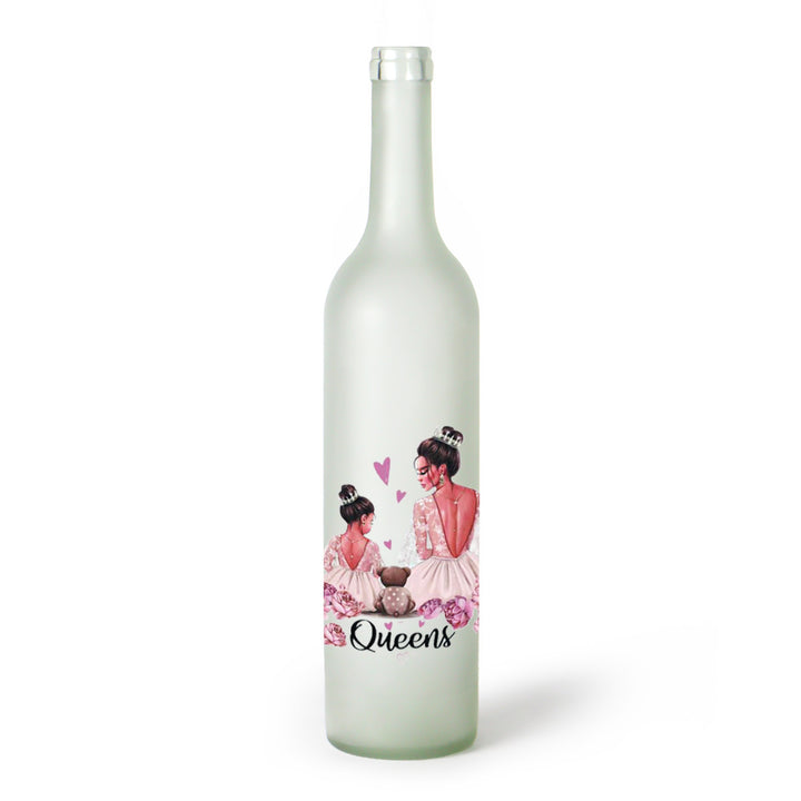 Decorative Frosted Glass Bottle Vase With Fashion Collage Decal