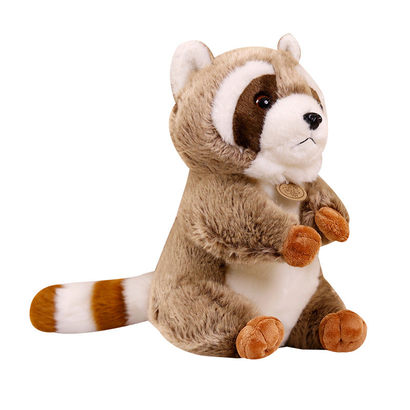 Plush Sitting Raccoon Collectible Soft Toy with Huggable Body and Embroidered Details Kalsten