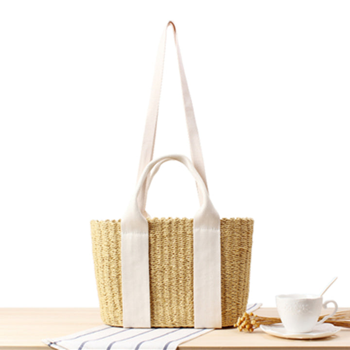 Trendy Tote Bag Made from Sustainably Woven Material with Wide Shoulder Straps Kalsten