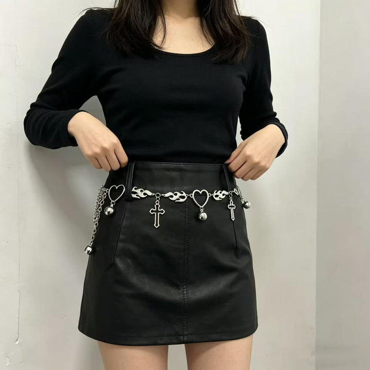 Fashionable chain belt with pendants Kalsten