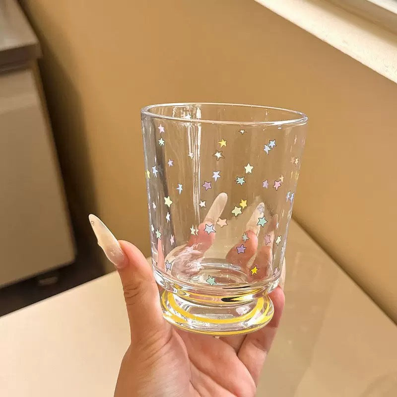 Drinking glass with colorful star decor Kalsten