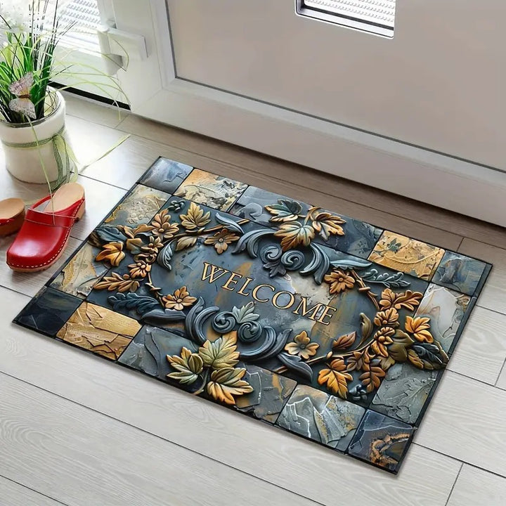 Decorative Stone Pattern Area Mat Kalsten