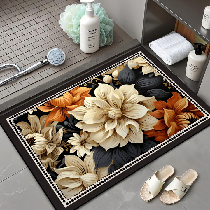 Floral Patterned Bath Mat Kalsten