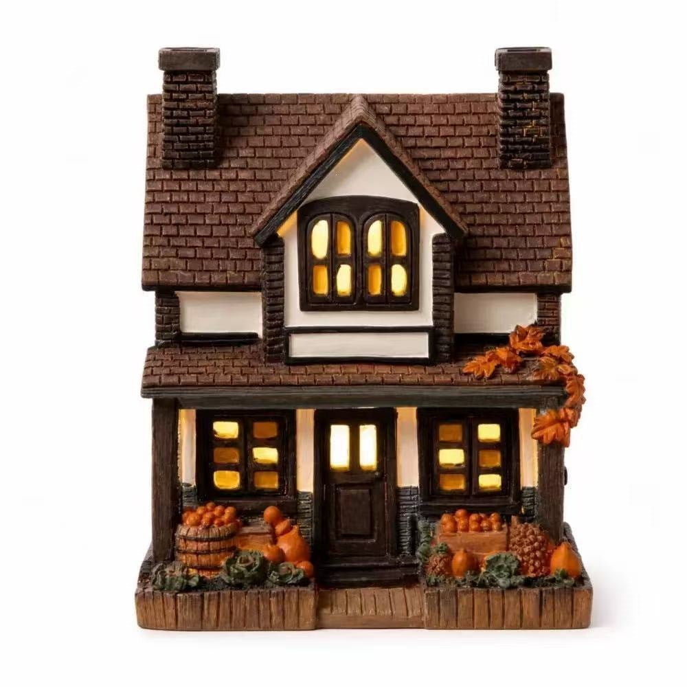 Decorative Autumn-Themed House Figurine Kalsten