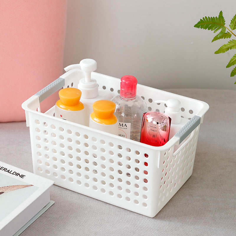 Ventilated storage box with handles and perforated design