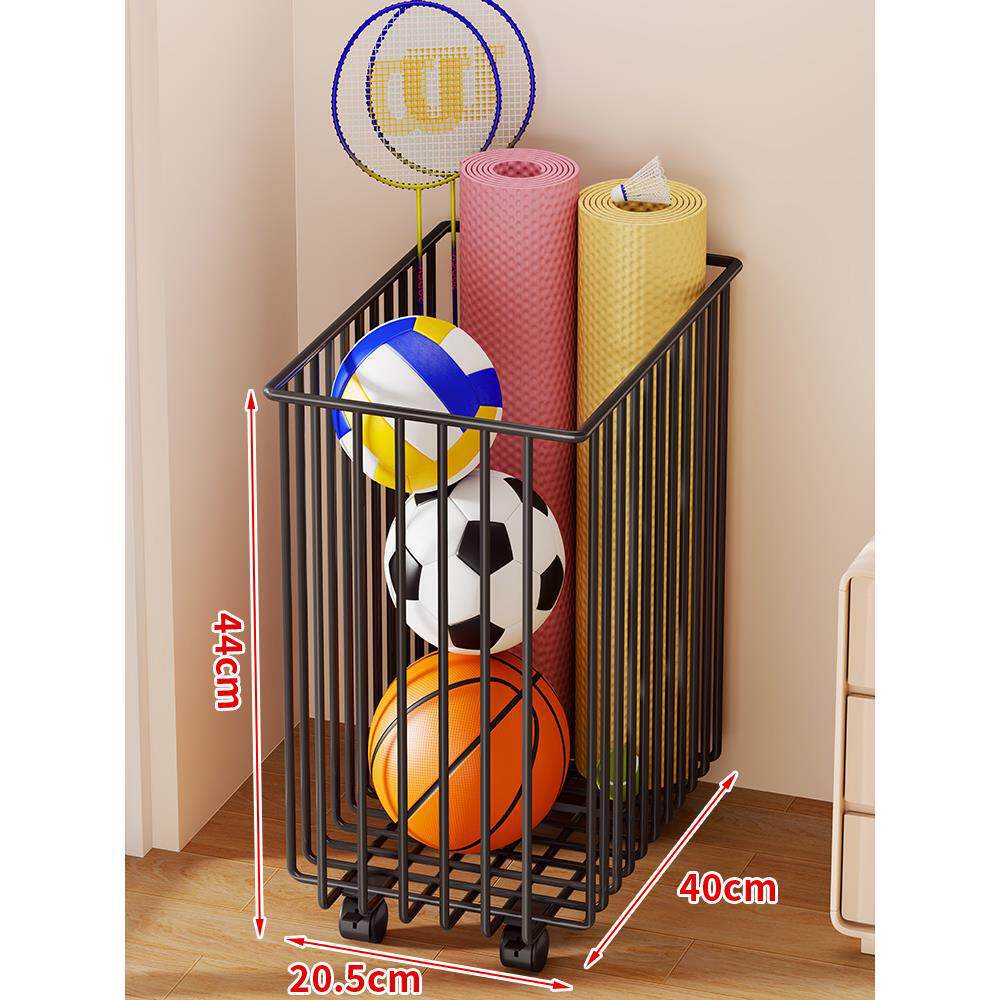 Rolling Vertical Sports Storage Cart for Balls and Yoga Mats