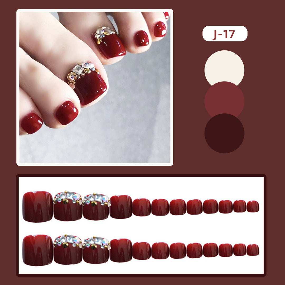 Decorative Rhinestone Press-On Toenails 1790727208