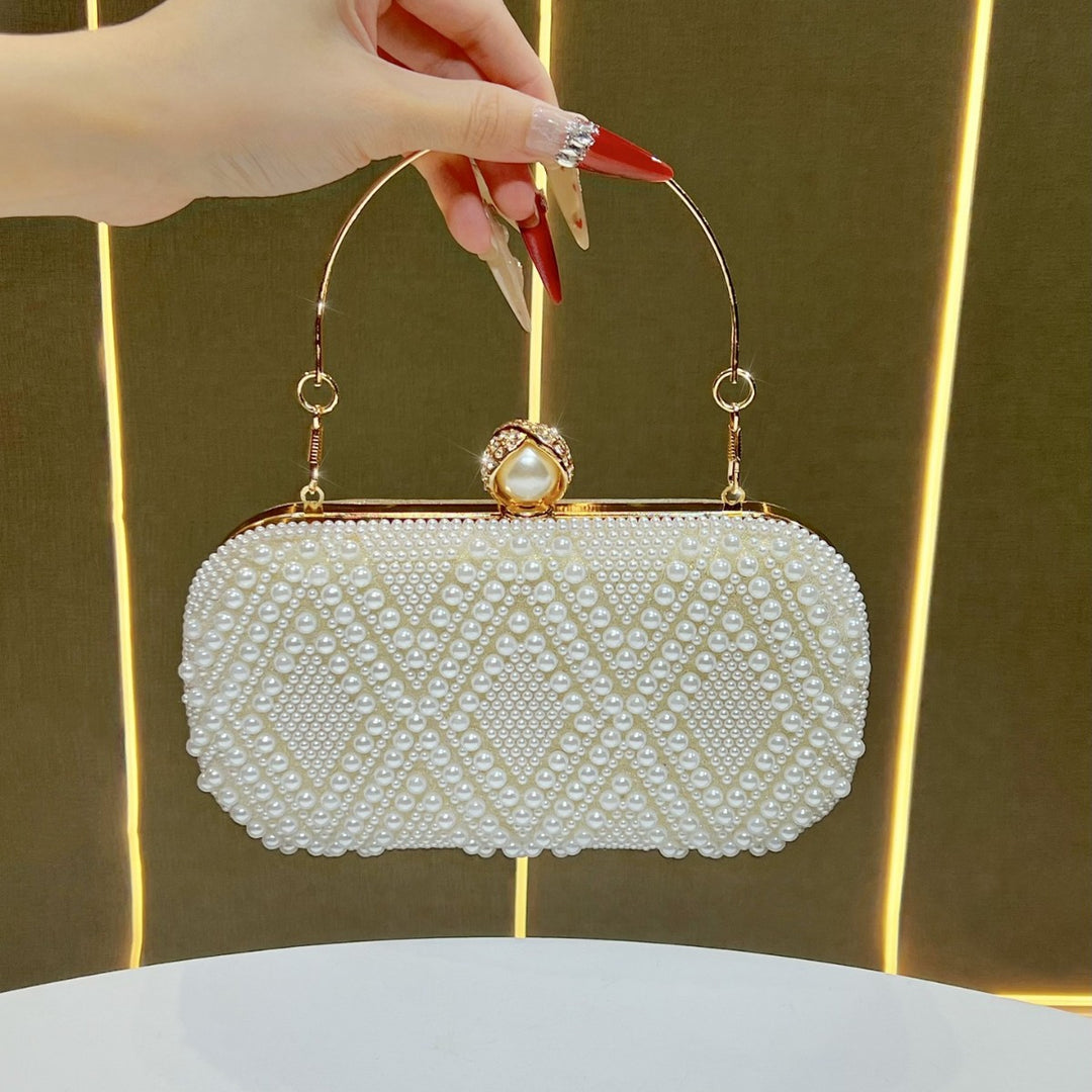 Elegant Pearl-Embellished Evening Bag