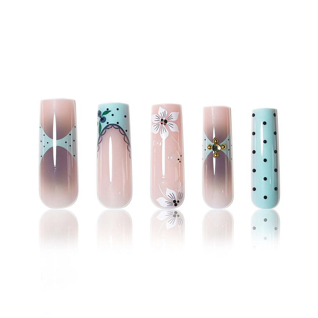 Artistic Long Length Press-On Nail Art Kalsten