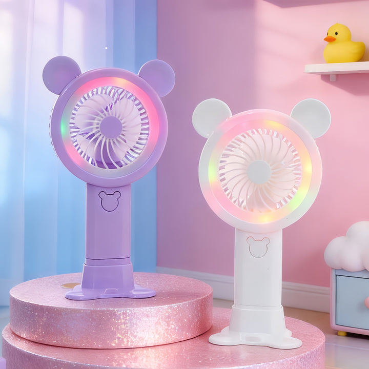 Women’s Portable USB Hand Fan with LED Lights and Creative Design Kalsten