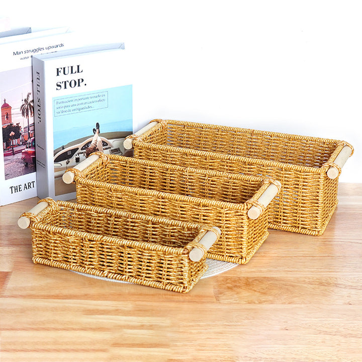 Versatile Woven Rectangular Storage Basket Kalsten