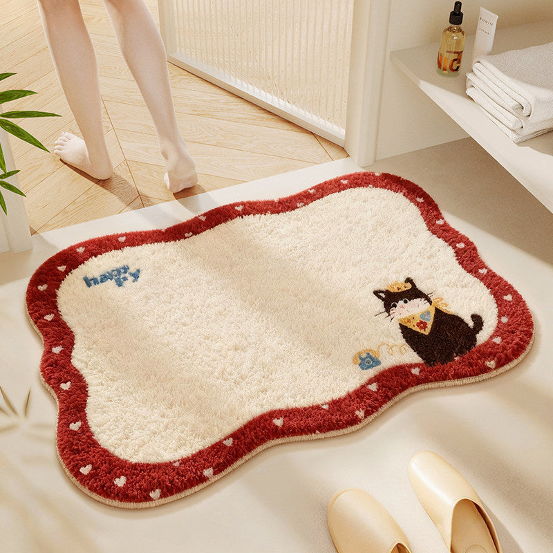Cute Cat-Themed Bathroom Rug