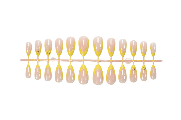 Artificial nail set with elegant tip and golden details Kalsten