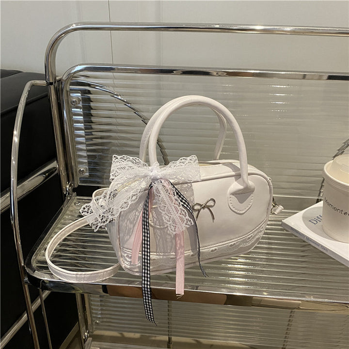 Elegant Lace-Trimmed Bow Handbag Kalsten